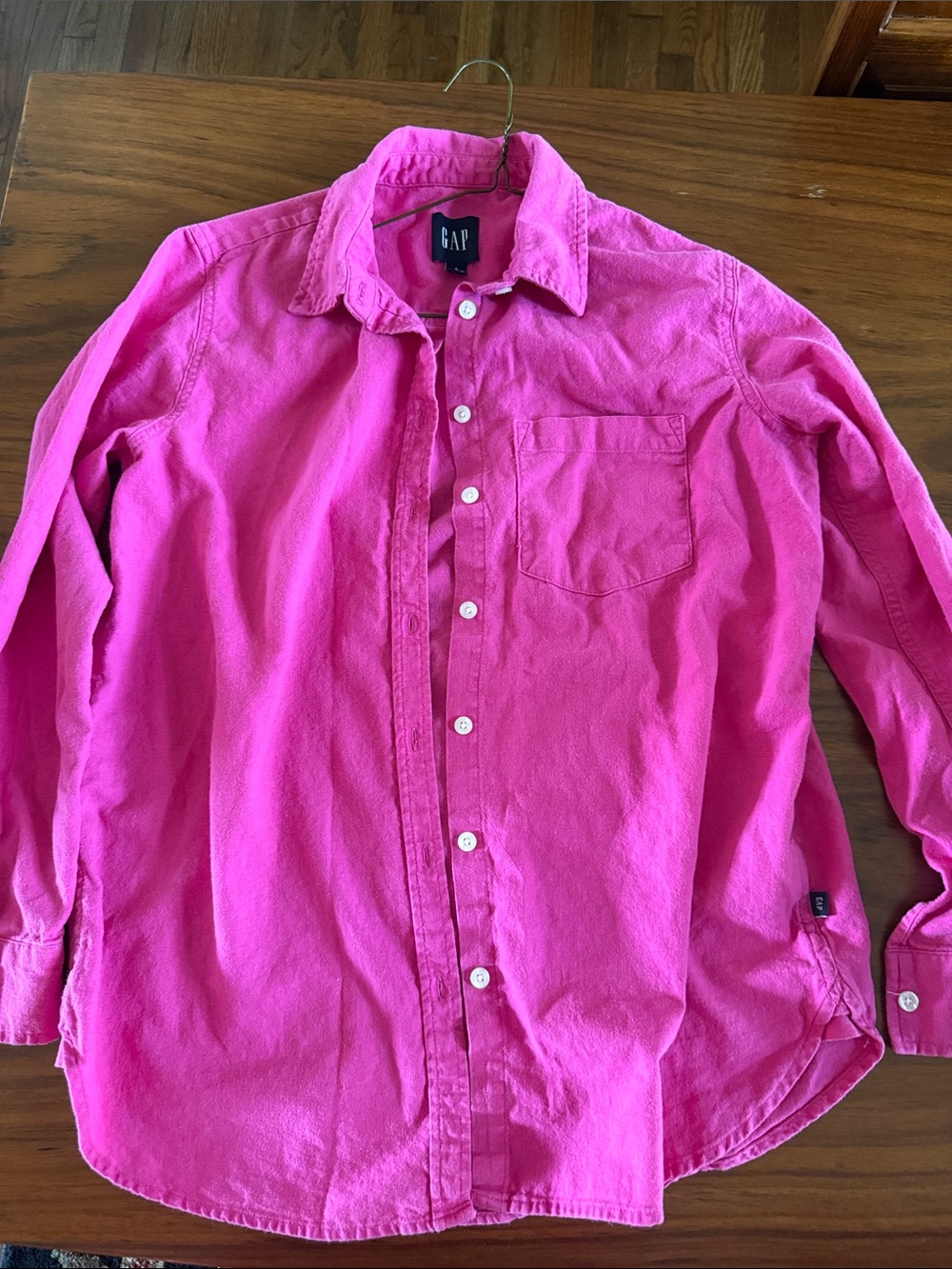Vintage GAP Long-Sleeve Button-Down Shirt in Hot Pink